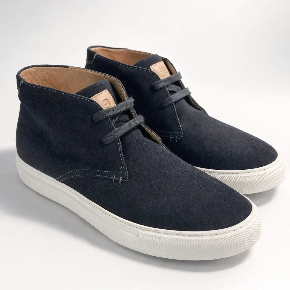 Greats Royale Chukka Navy Blue Suede Mid Top Sneaker Men's 11.5‎ Made in Italy
